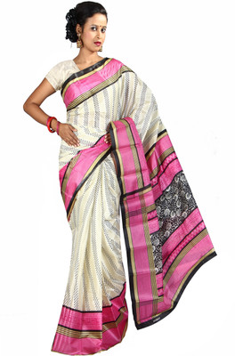 

Anushree Saree Printed Fashion Silk Saree(Multicolor), Pink