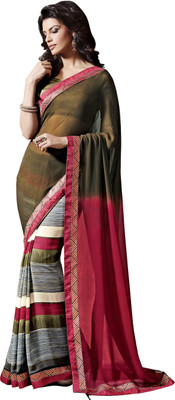 

Jiya Self Design Fashion Georgette Saree(Green, Pink, Multicolor, Green;multicolor;pink