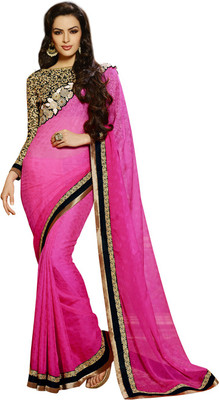 

Saara Embroidered Fashion Chiffon Saree(Pink)