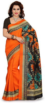 

Ishin Printed Fashion Art Silk Saree(Yellow), Yellow & black