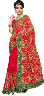 

Sourbh Sarees Embroidered Fashion Georgette Saree(Red)
