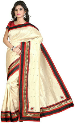 Shree Creation Embroidered Bollywood Silk Saree(Gold)
