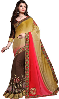 

Jiya Self Design, Embroidered, Embellished Fashion Georgette, Jacquard Saree(Red, Beige, Brown), Beige;brown;red