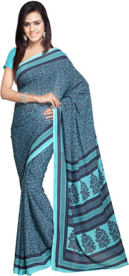 

Goodfeel Floral Print Fashion Crepe Saree(Multicolor), Blue