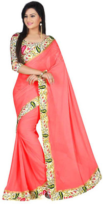 Foram Self Design Daily Wear Pure Georgette Saree(Mustard)