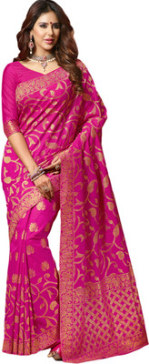 

M.S.Retail Self Design Kanjivaram Silk Saree(Pink)
