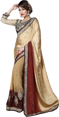 

Jiya Self Design, Embroidered, Embellished Fashion Georgette, Crepe, Jacquard Saree(Beige, Brown)