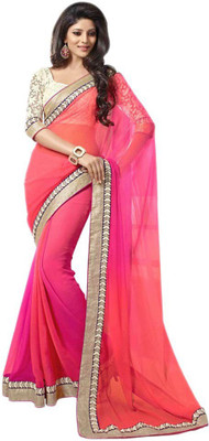 

Textilebaba Embellished Fashion Chiffon Saree(Pink