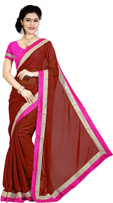 

Indian Wear Online Plain Fashion Chiffon Saree(Maroon)