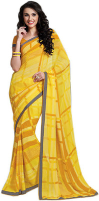 

Party Wear Dresses Printed Fashion Pure Chiffon Saree(Yellow)