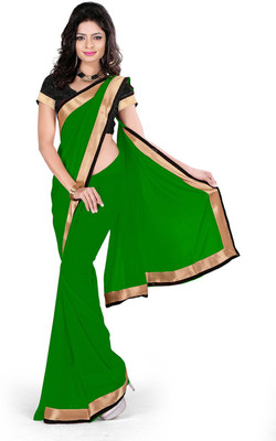 

Indian Wear Online Solid Fashion Georgette Saree(Green)