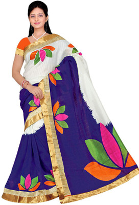 

Mathura Printed Paithani Cotton Saree(Multicolor)