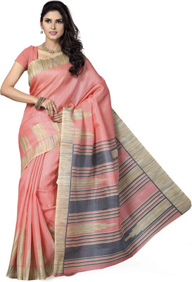 

Rani Saahiba Solid Bhagalpuri Art Silk Saree(Orange)