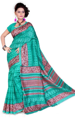 

Cenizas Printed Fashion Organza Saree(Multicolor), Green