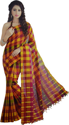 

Neshkaar Striped Bollywood Cotton Saree(Multicolor)