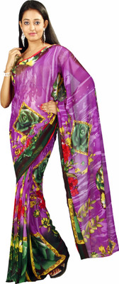 

Anushree Saree Floral Print Fashion Georgette Saree(Multicolor), Blue