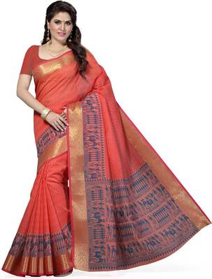 Rani Saahiba Printed Gadwal Polycotton Saree