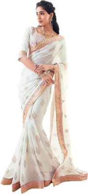 

Vishal Printed Fashion Chiffon Saree(White), Grey;pink