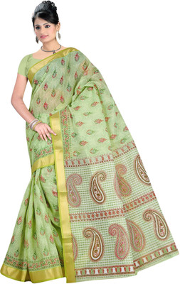 

revathi textiles Printed Daily Wear Cotton Saree(Green)