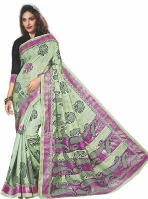 

Sunaina Printed Fashion Cotton Linen Blend Saree(Multicolor)
