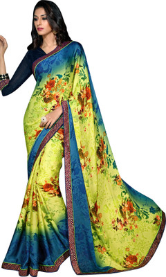 

Brijraj Embellished Fashion Satin Saree(Green, Blue), Blue;green