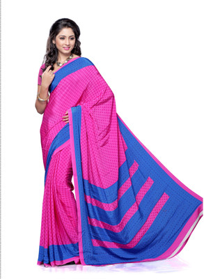Hi-Choice Printed Fashion Crepe Saree(Pink)