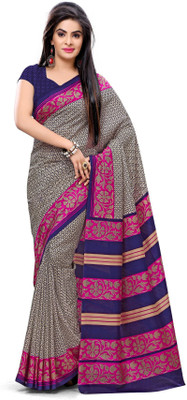 

AJS Geometric Print Fashion Art Silk Saree(Multicolor)