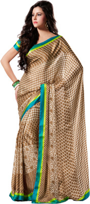 Vishal Printed Fashion Crepe Saree(Beige)