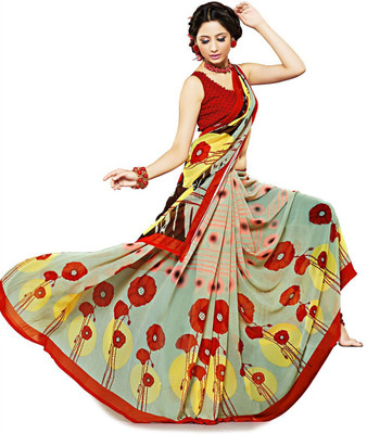 

Hi-Choice Printed Fashion Georgette Saree(Multicolor)