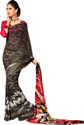 

Ewows Printed Fashion Chiffon Saree(Grey)