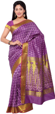 

Varkala Silk Sarees Woven Kanjivaram Saree(Purple), Lavender