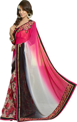 

Manthan Printed Daily Wear Georgette Saree(White, Multicolor), Cream & multi