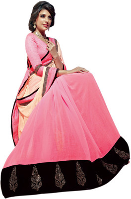 

Vishal Solid Fashion Georgette Saree(Pink)