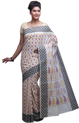 

Darps Self Design Balarampuram Cotton Saree(Multicolor), Cream