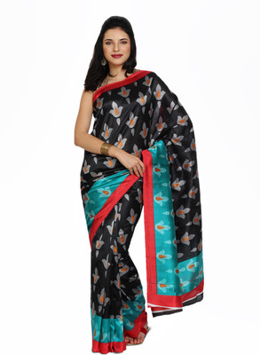 

Satrang Printed Daily Wear Art Silk Saree(Black