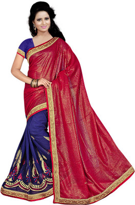 

Indian Wear Online Embroidered Fashion Georgette Saree(Red)