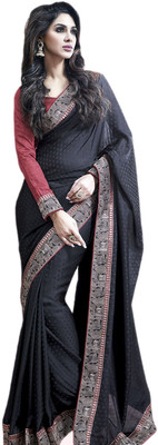 

Vishal Printed Fashion Georgette Saree(Black)