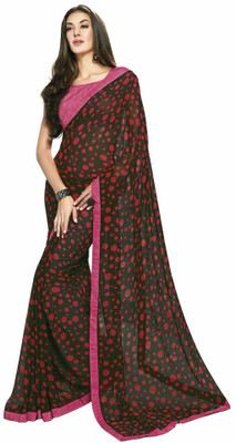 

Shree Vardhman Embroidered Bollywood Georgette Saree(Multicolor), Black and red