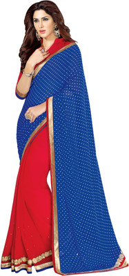 

Parisha Embroidered Fashion Georgette, Georgette Saree(Red)