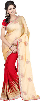 

Aksh Fashion Checkered Daily Wear Chiffon Saree(Red)