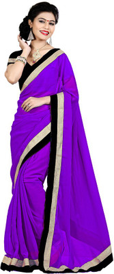 

Party Wear Dresses Solid Fashion Chiffon Saree(Purple)
