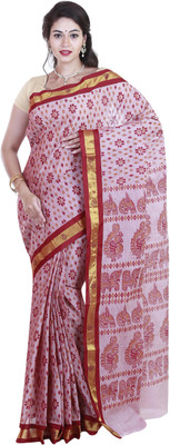 

SriSyndicate Printed Fashion Cotton Saree(Pink)