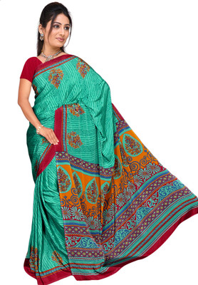 

Vardan Prints Printed Bollywood Crepe Saree(Green)