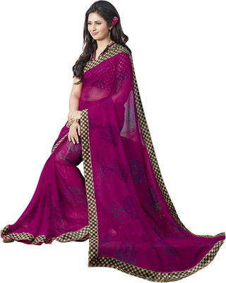 

Lovelylook Printed Fashion Georgette Saree(Pink)
