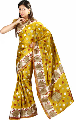

Anushree Saree Printed Fashion Silk Saree(Multicolor), Golden