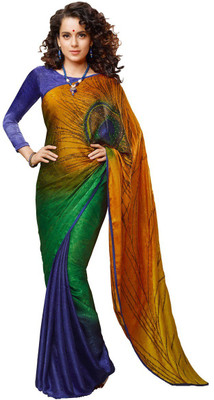 

Lime Graphic Print Chanderi Handloom Chanderi Saree(Multicolor), Blue