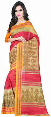 

Shoppyzip Printed Bhagalpuri Art Silk Saree(Multicolor), Garden of eden