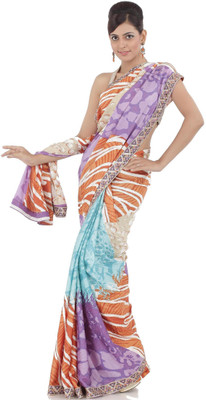Chhabra 555 Printed Crepe Saree(Multicolor) Chhabra 555 Printed Crepe Saree(Multicolor)