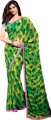 

Vishal Solid Fashion Georgette Saree(Green)