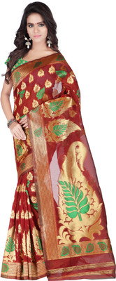 

Weavedeal Embellished Kanjivaram Silk Cotton Blend Saree(Maroon)
